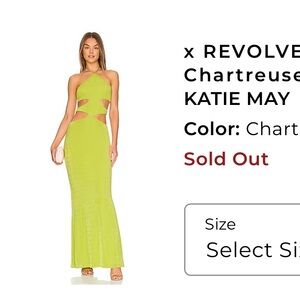 Revolve x Katie May Sloane Backless Gown in Chartreuse
